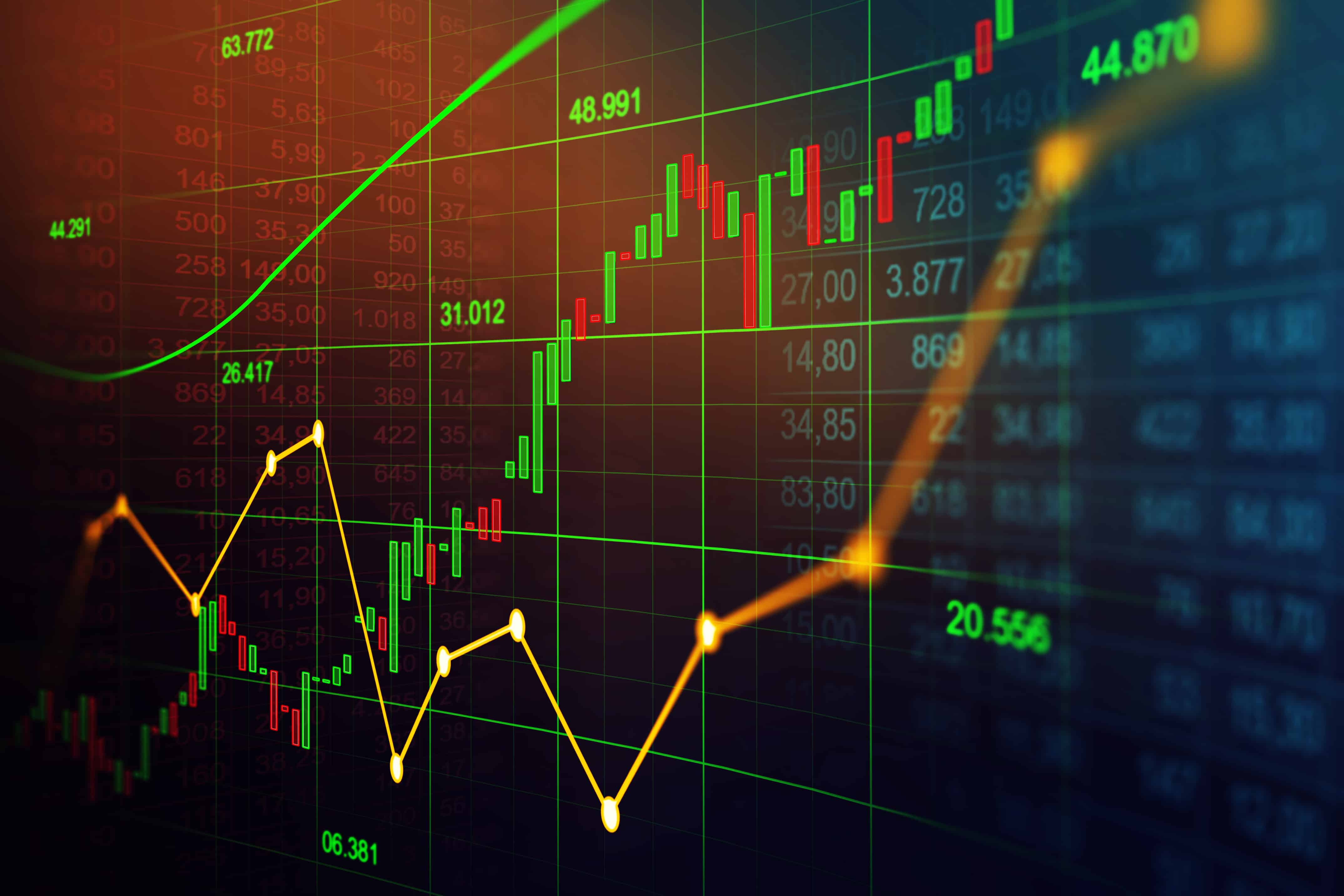 Stock market or forex trading graph in graphic concept